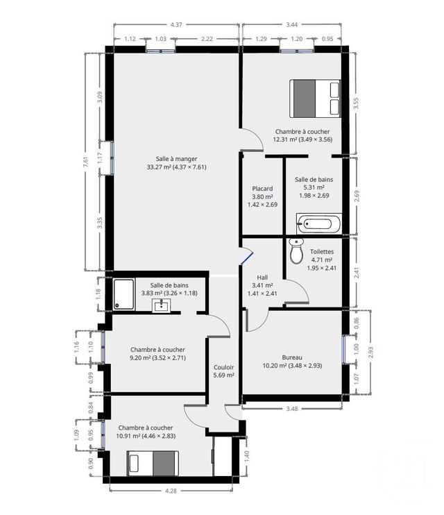 Afficher la photo en grand Appartement F4 à vendre - 5 pièces - 97.0 m2 - CAP D AIL - 06 - PROVENCE-ALPES-COTE-D-AZUR - Century 21 Agence Gastaldy