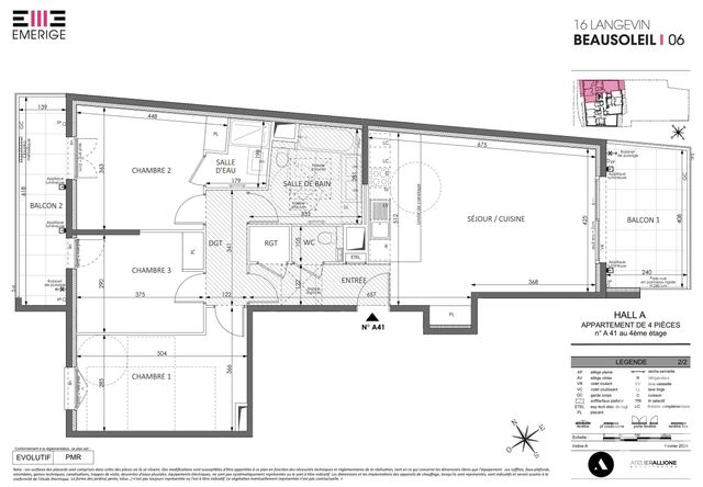 Appartement F4 à vendre - 4 pièces - 94.33 m2 - BEAUSOLEIL - 06 - PROVENCE-ALPES-COTE-D-AZUR - Century 21 Agence Gastaldy