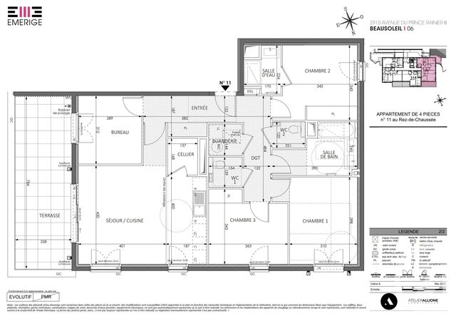 Appartement F4 à vendre - 4 pièces - 104.06 m2 - BEAUSOLEIL - 06 - PROVENCE-ALPES-COTE-D-AZUR - Century 21 Agence Gastaldy