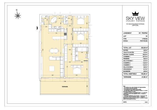 Afficher la photo en grand Appartement F4 à vendre - 4 pièces - 146.68 m2 - CAP D AIL - 06 - PROVENCE-ALPES-COTE-D-AZUR - Century 21 Agence Gastaldy