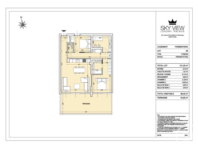 Afficher la photo en grand Appartement F3 à vendre - 3 pièces - 86.3 m2 - CAP D AIL - 06 - PROVENCE-ALPES-COTE-D-AZUR - Century 21 Agence Gastaldy