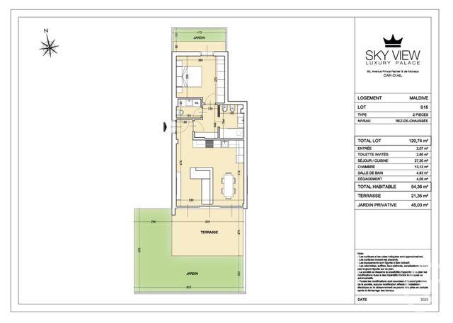 Afficher la photo en grand Appartement F2 à vendre - 2 pièces - 54.36 m2 - CAP D AIL - 06 - PROVENCE-ALPES-COTE-D-AZUR - Century 21 Agence Gastaldy