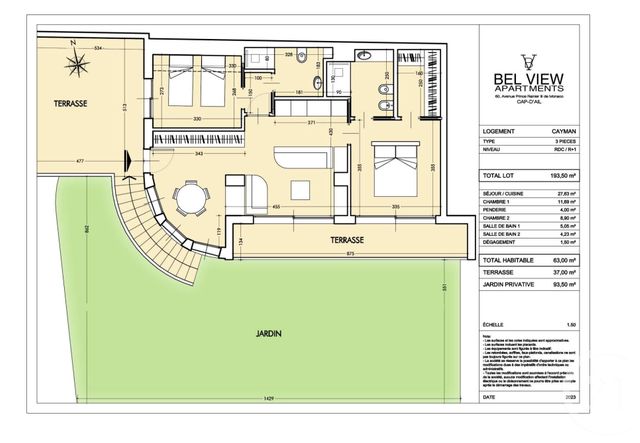 Afficher la photo en grand Appartement F3 à vendre - 3 pièces - 63.0 m2 - CAP D AIL - 06 - PROVENCE-ALPES-COTE-D-AZUR - Century 21 Agence Gastaldy