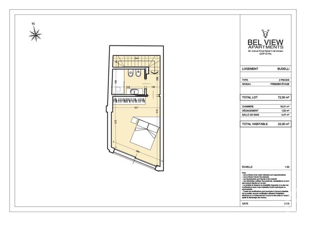 Afficher la photo en grand Appartement F2 à vendre - 2 pièces - 48.0 m2 - CAP D AIL - 06 - PROVENCE-ALPES-COTE-D-AZUR - Century 21 Agence Gastaldy