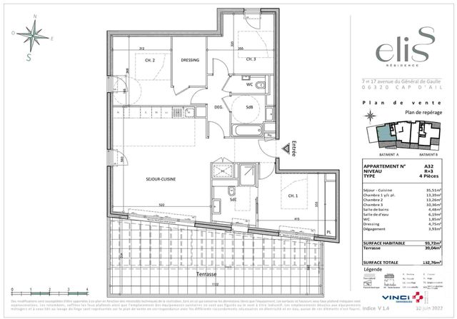 Appartement F4 à vendre - 4 pièces - 93.72 m2 - CAP D AIL - 06 - PROVENCE-ALPES-COTE-D-AZUR - Century 21 Agence Gastaldy
