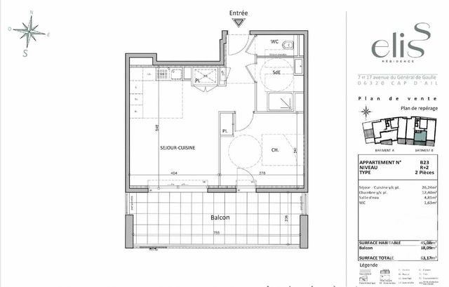Appartement F2 à louer - 2 pièces - 44.84 m2 - CAP D AIL - 06 - PROVENCE-ALPES-COTE-D-AZUR - Century 21 Agence Gastaldy