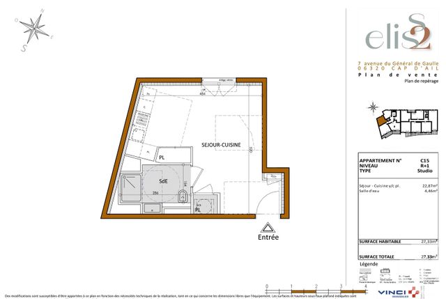 Appartement Studio à vendre - 1 pièce - 27.0 m2 - CAP D AIL - 06 - PROVENCE-ALPES-COTE-D-AZUR - Century 21 Agence Gastaldy